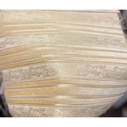 Tkanina stylowa pasy złote żakardowo-chenilowa